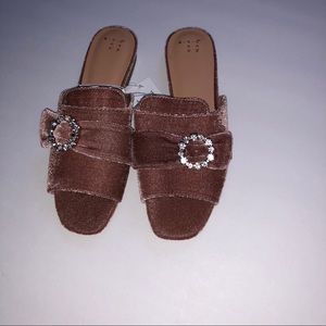 A New Day Velvet Rhinestone Mules